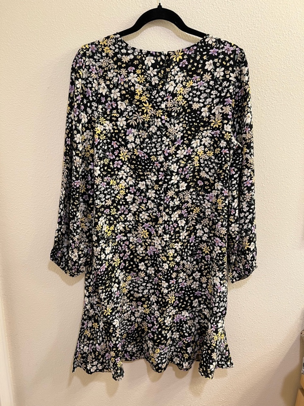 NWT Ann Taylor Women's Flounce Floral Long Sleeve Shift Dress Back Zipper Size 4 - Picture 3 of 5